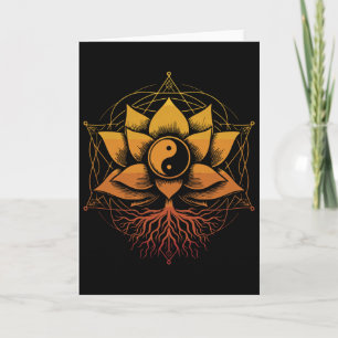 Cartão Flor de Lótus Yin Yang Geometria Sagrada Espiritua
