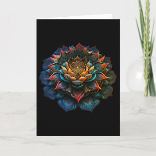 Cartão Flor de Lótus Yoga Zen Boêmio Namaste Meditação.