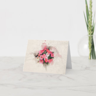 Cartão Flor de margarida rosa