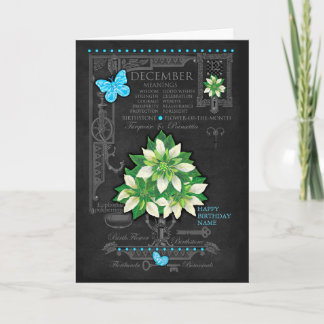 Cartão Flor de Nascimento Dezembro Carta Personalizada Gi