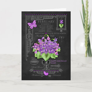 Cartão Flor de Nascimento Fevereiro Carta Personalizada G