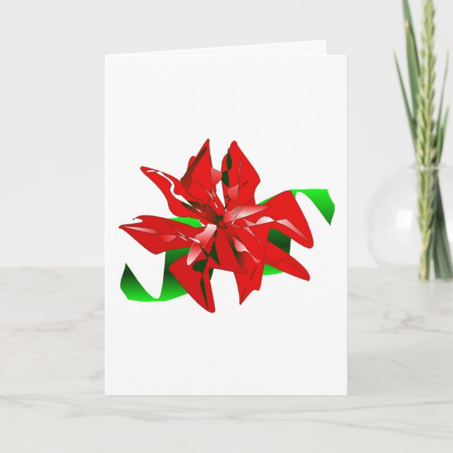 Cartão Flor de Natal Personalizável (Frente)