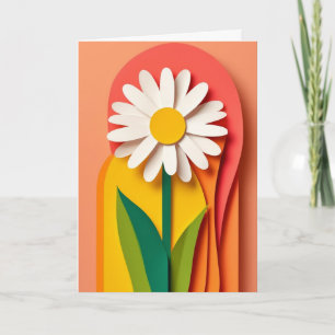 Cartão Flor de Papel em Camadas