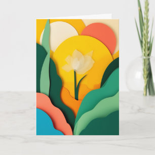 Cartão Flor de Papel Iluminada pelo Sol