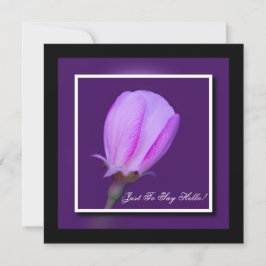 Cartão Flor de Primavera rosa e púrpura