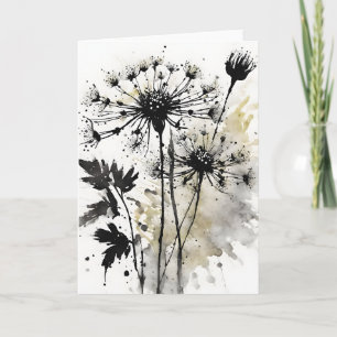 Cartão Flor de Rainha Ana - Flores de aquarela