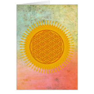 Cartão Flor De Vida - Amarelo ensolarado
