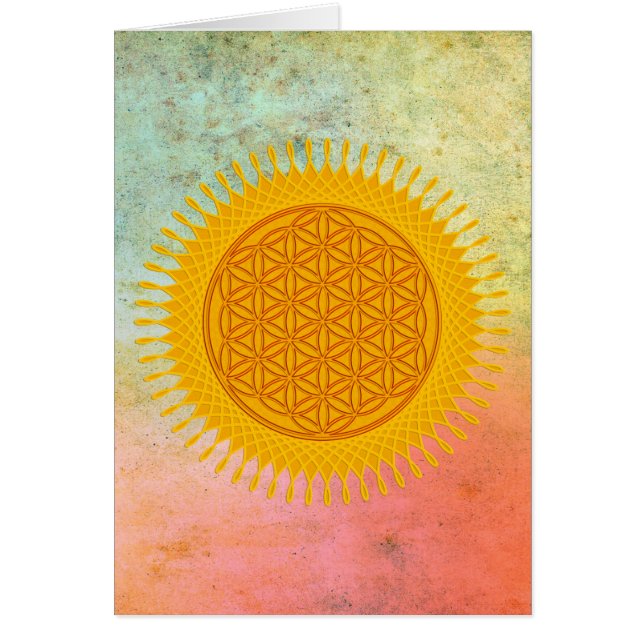 Cartão Flor De Vida - Amarelo ensolarado (Frente)