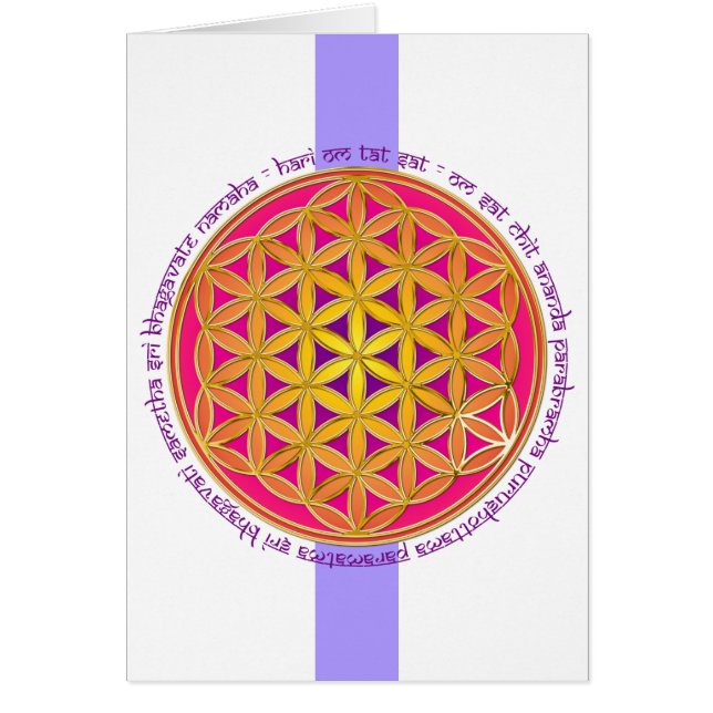 Cartão Flor de Vida / Moola Mantra | lila listra (Frente)