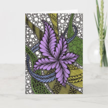 Flor de Zen Doodle Roxa Intricada Desenhada à Mão 