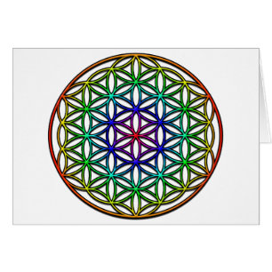 Cartão Flor do símbolo sagrado da geometria da vida