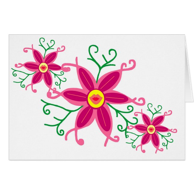 Cartão Flor dos lábios de Kissy (Frente Horizontal)