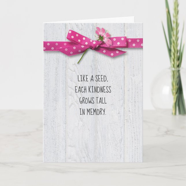 Cartão flor em bolinhas rosa obrigado arco você (Frente)