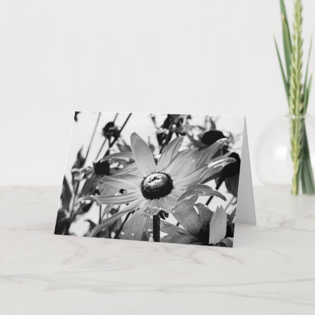 Cartão Flor em Preto e Branco (Frente)