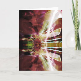 Cartão Flor Firecracker Abstrato White da Olive Burgundy