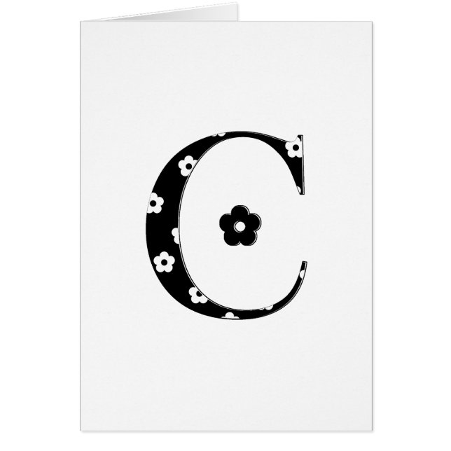 Cartão Flor - Letra C Padrão (Frente)