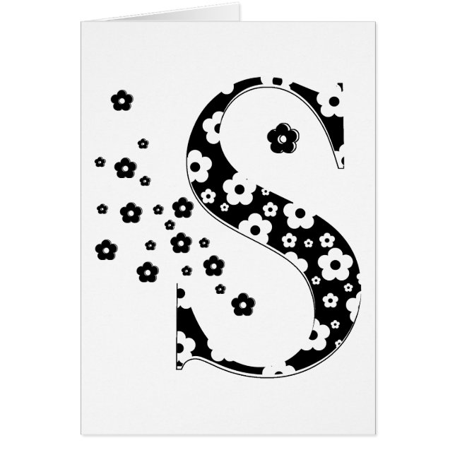 Cartão Flor - Letra S Padrão (Frente)