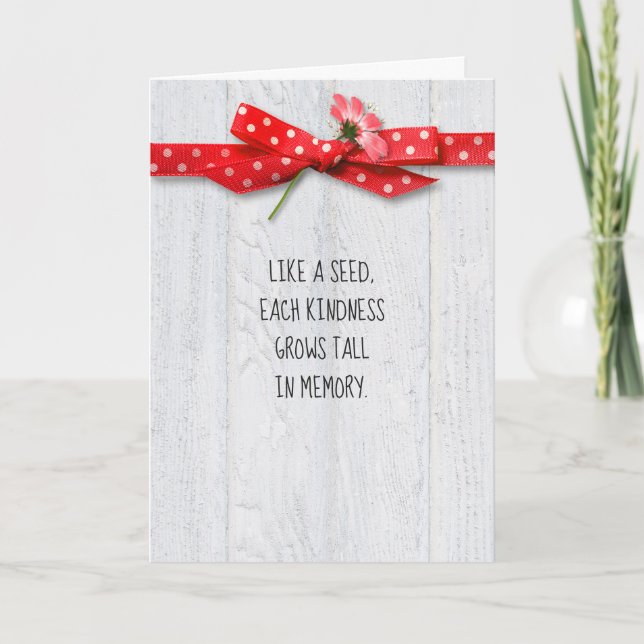 Cartão flor na bolinhas vermelha obrigado (Frente)