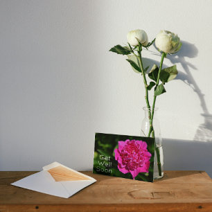 Cartão Flor Pink Peony Garden Fica Bem Em Breve
