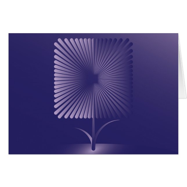 Cartão Flor quadrada violeta (Frente Horizontal)