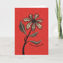 Flor Retrô Vintage Tinta Gótica Vermelha e Preta