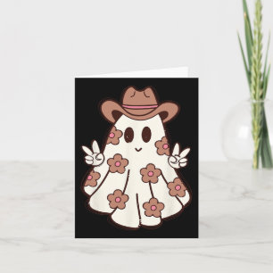 Cartão Flor Retro Western Ghost Halloween Engraçado Cowgi
