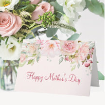 Flor Rosa Floral Pastel Rosa Feliz Dia das Mães