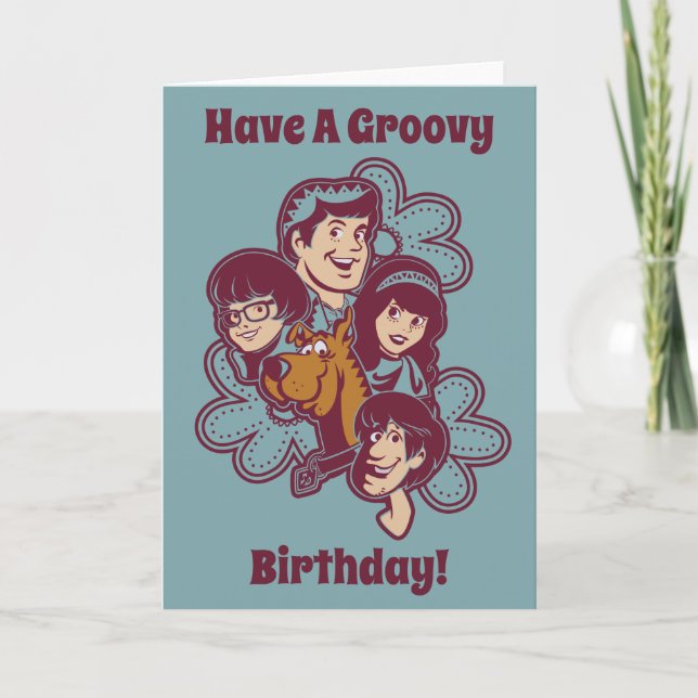 Cartão Flor Scooby-Doo de Paisely e o grupo (Frente)