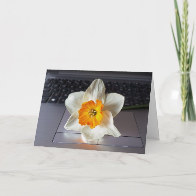 Cartão Flor sobre o teclado (Frente)