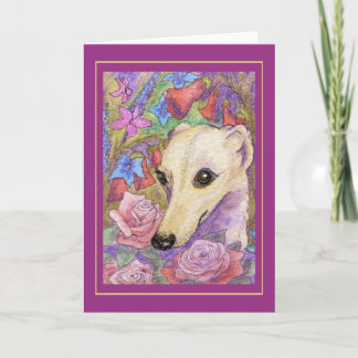 Cartão Flor tímida Whippet