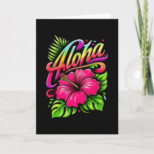 Cartão Flor Tropical Havaiana Férias de Verão Praia Aloha