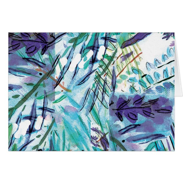 Cartão Flora azul (Frente horizontal)