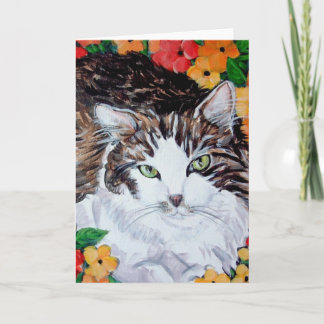 Cartão Flora e felino