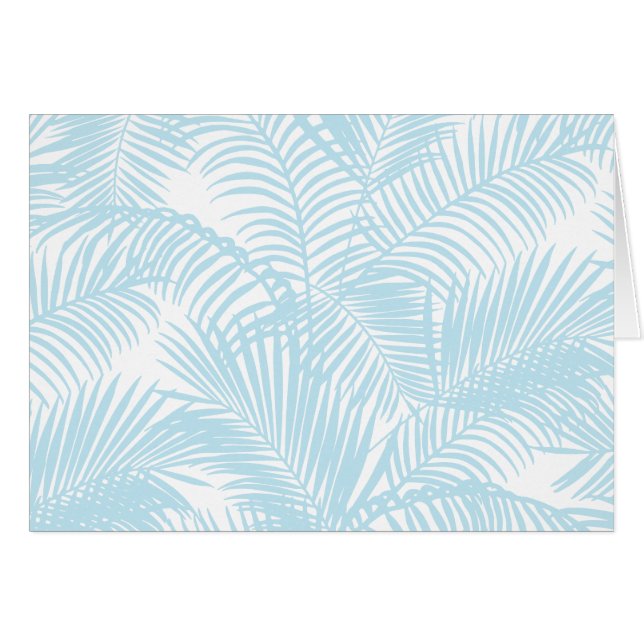 Cartão Flora tropical simples moderna azul Pastel da (Frente horizontal)