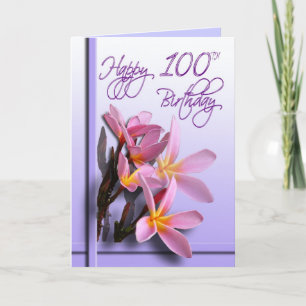 Cartão Floral 100th Birthday Congratulations Card