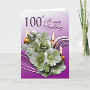 Cartão Floral 100th Birthday Congratulations Card