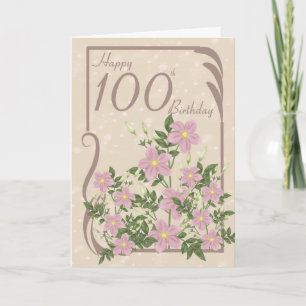 Cartão Floral 100th Birthday Greeting Card