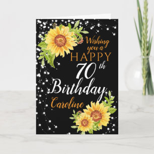 Cartão Floral 70 Birthday Sunflower
