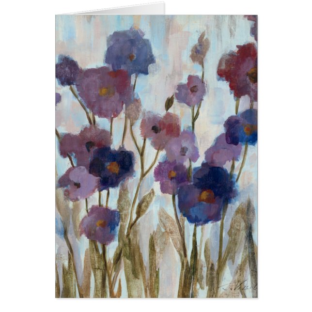 Cartão Floral abstraído no roxo (Frente)