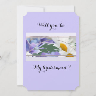 Cartão Floral Abstrato Você Será Minha Dama de Hon