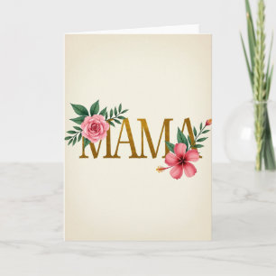 Cartão Floral Amável Mamãe Dourada