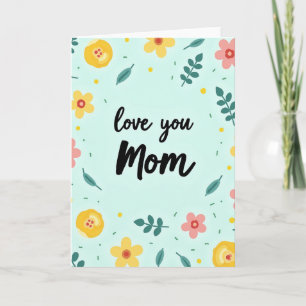 Cartão Floral 'Amo Você Mãe'