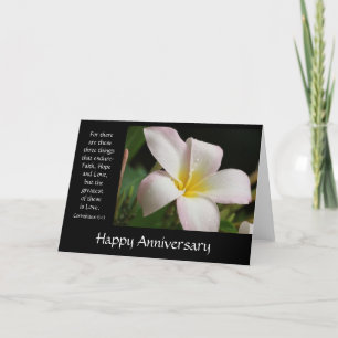 Cartão Floral Anniversary Plumeria w/ verse about love