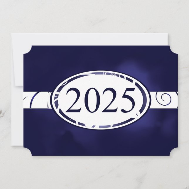 Cartão Floral Azul e Branco 2025 (Frente)