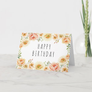Cartão Floral Birthday