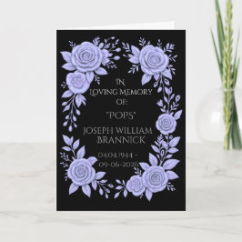 CARTÃO FLORAL BLUE. IN LOVING MEMORY KEEPSAKE, CARD