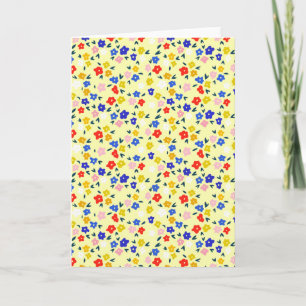Cartão Floral Bonito e Delicado em Amarelo Pastel