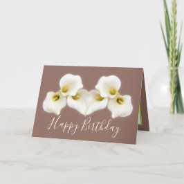 Cartão Floral Bouquet White Calla Lilies Floral Birthday