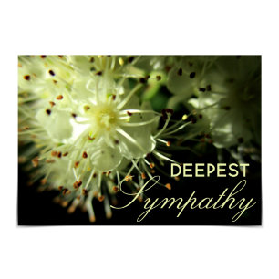 Cartão Floral Branco "Deepest Sympathy"