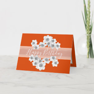 Cartão Floral Buquê Daffodil Flowers Chic Girl Birthday